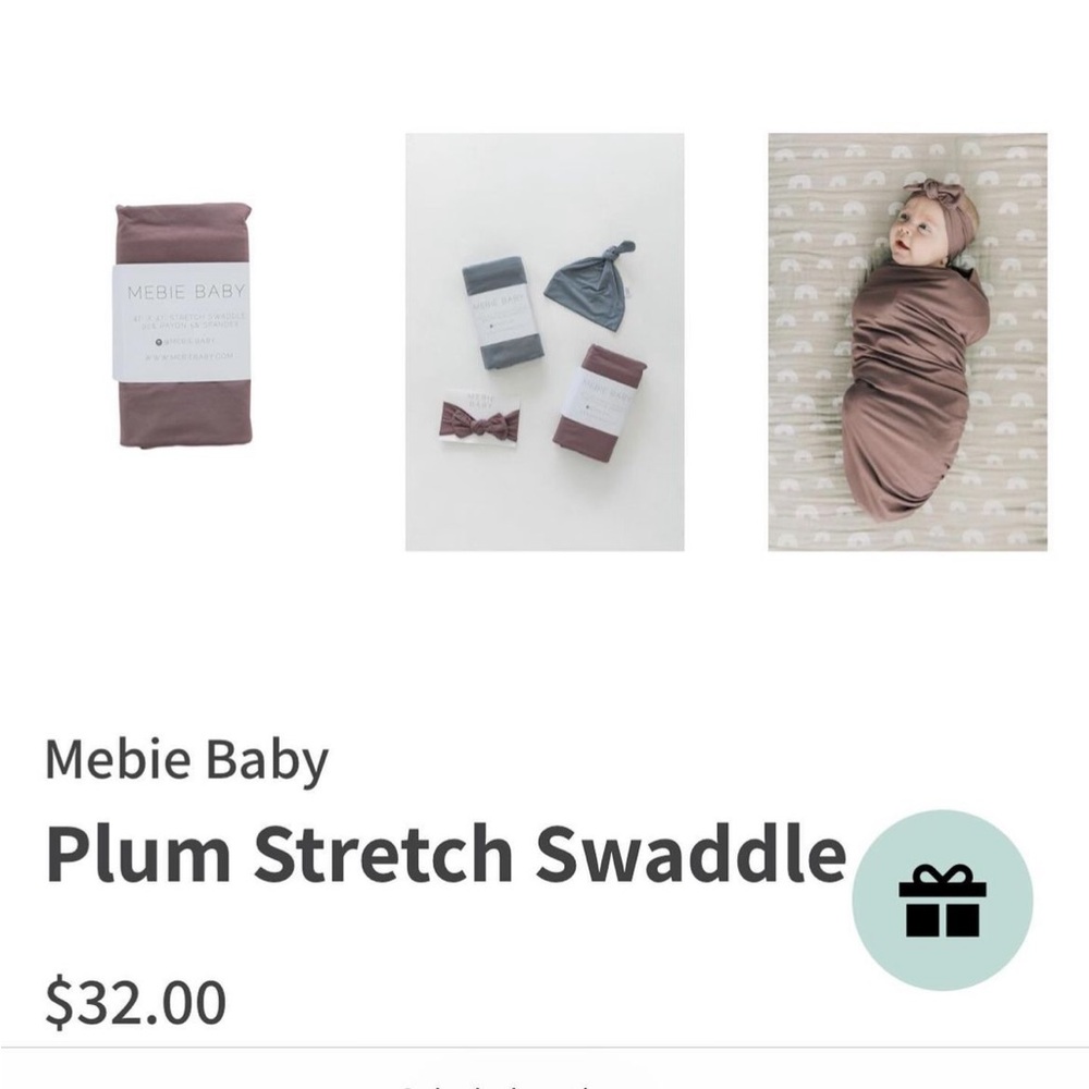 Mebie baby plum sleep swaddle N/B EUC